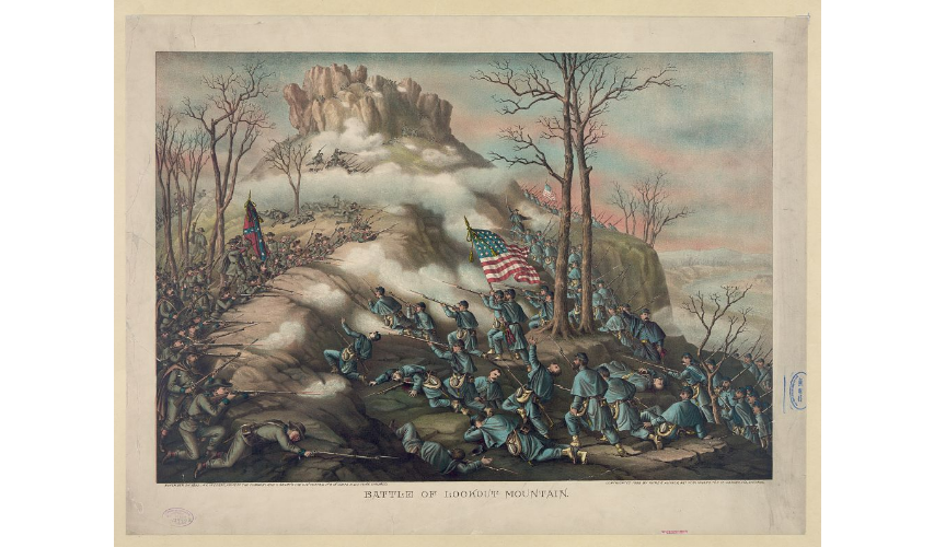 Kurz & Allison portrait of the Battle of Lookout Mountain. Courtesy of the Library of Congress.