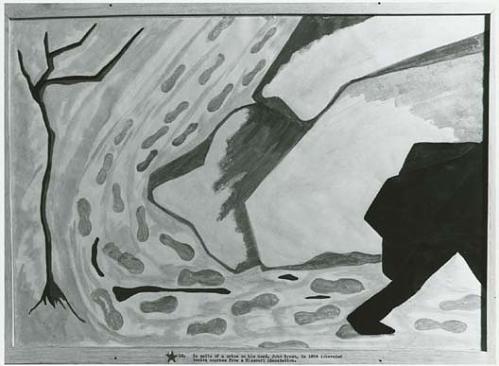 "The Life of John Brown, No. 16" by Jacob Lawrence. Courtesy of the Smithsonian Institution.
