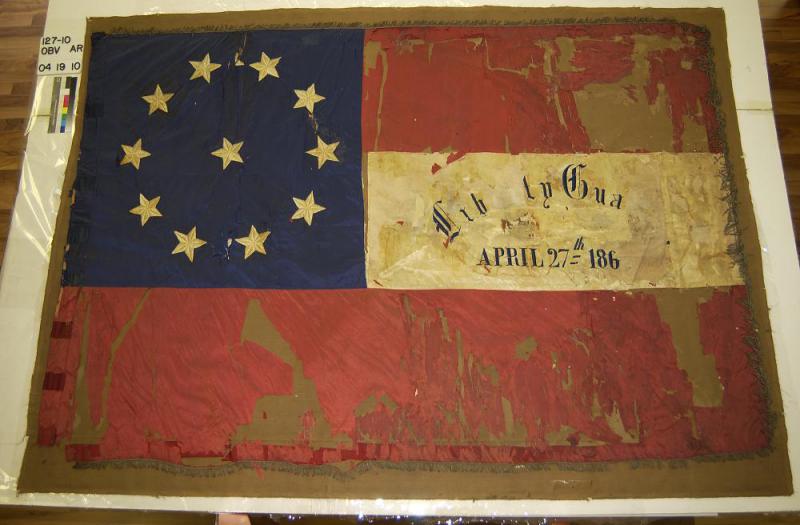 Flag of the Liberty Guards, 22nd Mississippi Confederate Infantry Regiment. Courtesy of the Mississippi Department of Archives and History.
