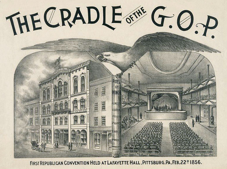 Pittsburgh's Lafayette Hall, where the first Republic National Convention convened. Courtesy of the Library of Congress.