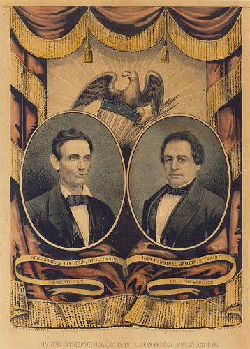 Republican campaign banner, 1860. Courtesy of the Smithsonian Institution.