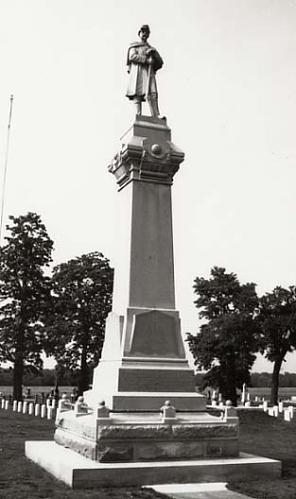 Monument commemorating the casualties of Quantrill's attack on Fort Blair in Baxter Springs, Kansas. Photograph courtesy of the Smithsonian Institution.
