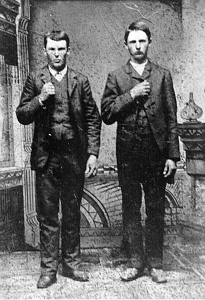 Jesse and Frank James, taken in Carolinda, Illinois, in 1872. Courtesy of U.S. Army Corps of Engineers.