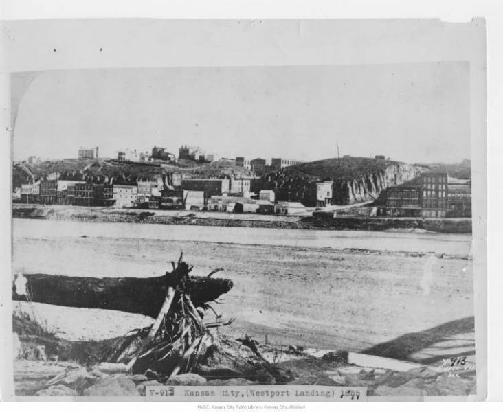 Westport Landing in 1855. Courtesy of the Missouri Valley Special Collections.