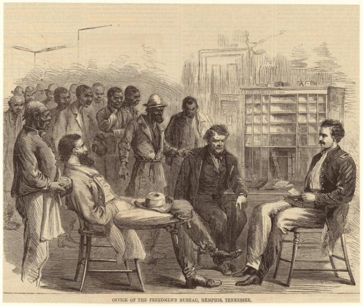 The Freedmen's Bureau provided support for African Americans’ transition from slavery to freedom. Image from Wikimedia Commons.