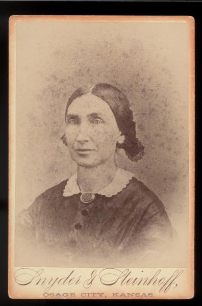 Florella Brown Adair, the half-sister of the famed John Brown, was a courageous abolitionist who moved her family to Kansas Territory and served as a Christian missionary in the midst of violent border warfare. Photograph courtesy of the Kansas Historical Society.