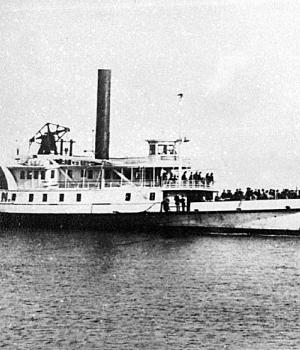 Photograph of a steamboat on the water