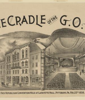 Lithograph of Pittsburgh's Lafayette Hall