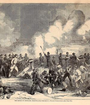 This image depicting the Battle of Lexington appeared in the October 12, 1861 issue of Harper's Weekly.