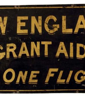 Sign advertising the New England Emigrant Aid Company.