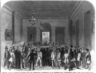 Illustration of a group of "Fire Eater" Democrats in a meeting