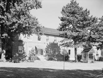 Photograph of the Shawnee Indian Mission, where the Bogus Legislature met on May 30, 1855.