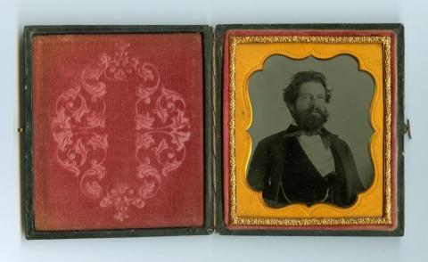 Ambrotype of Gaius Jenkins, active member of the Free-State cause and Lawrence resident who was killed by James Lane over a land dispute.