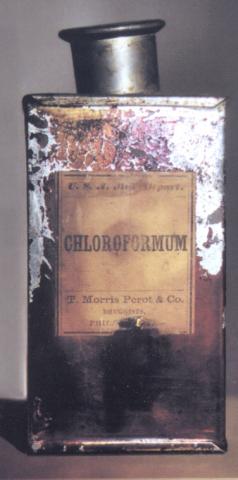 Photograph of a chloroform tin