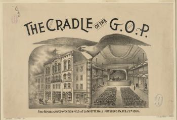 Lithograph of Pittsburgh's Lafayette Hall