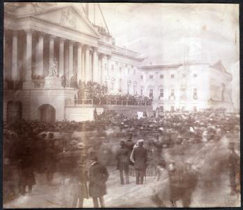 Photograph of the 1857 Presidential Inauguration at the U. S. Capitol